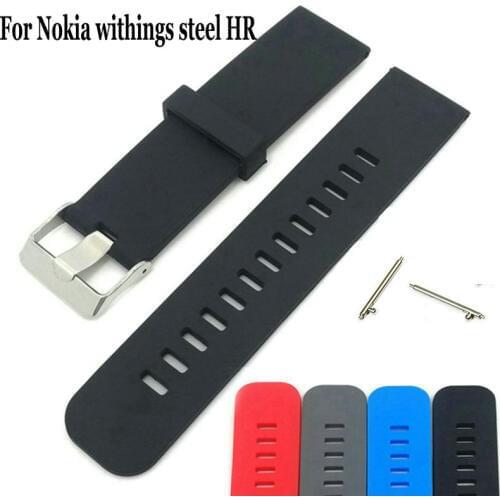 Quick Release Silicone Rubber Watchband for Nokia Withings Move Steel HR Sport 36/40mm Scanwatch Smartwatch Band Wrist Strap