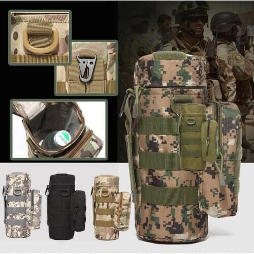 Water Bottle Pouch Tactical Gear Kettle Waist Bag for Outdoor Hunting Hiking Army Fans Climbing Camping Military Sports Bags