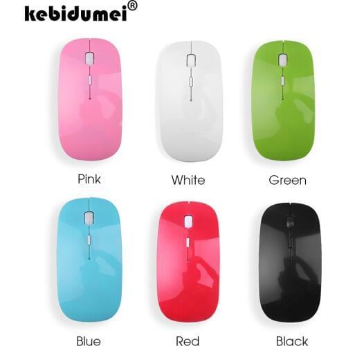Kebidumei Ultra Thin Wireless Mouse USB 2.4Ghz Optical Gaming For Apple Mac Laptop Power Switch Mice Slim Receiver Computer New