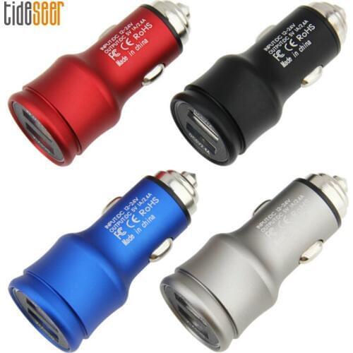 Car Charger Universal 2.4A Car-charger Dual Ports USB Phone Charger Adapter For Mobile Phone Samsung Xiaomi iPhone 100pcs