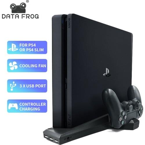 Cooling Fan Joystick Charge For PS4 PS4 Slim Pro Game Vertical Stand With Dual Controller Charger Station For Sony Playstation 4