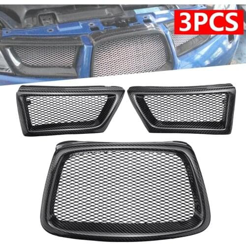 3pcs High Quality Carbon Fiber Front Mesh Grille W28012 For Subaru Impreza WRX STi 9th 2006-2007