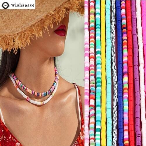 Wishspace 6 mm soft pottery Bohemia leisure beach wind choker necklace jewelry fashionable woman popular short necklacs