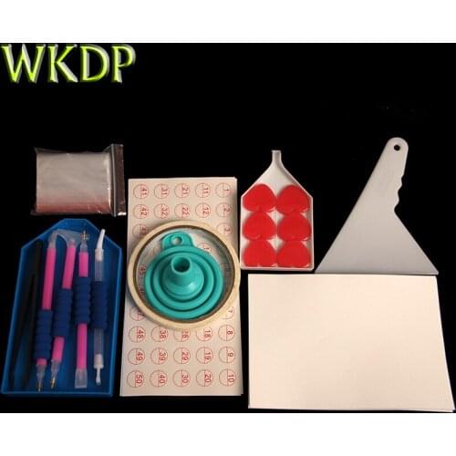 WKDP 156pcs 5D DIY Diamond Painting Accessories Embroidery Tool Stickers Cover Paper Dril Bags Glue Plate Anti-dirty Tape