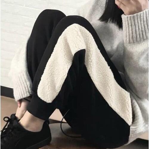 Bloomers Plus Velvet Thickening Plus Size Womens Trousers 150kg Sports Pants Womens Winter Slimming Harem Casual Pants