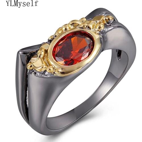 2 Tone Ring Red Stone Jewelry Womens Accessories Best gift for her Great Jewellery Beautiful Rings
