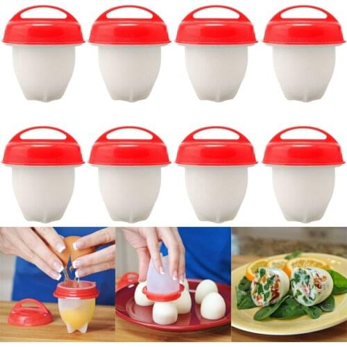 3-6 pcs Egg Cooker Flexible Silicone Non-Stick Kitchen Cooking Boiled Eggs Poachers Separator Steamer Egg Mold Cup Accessories