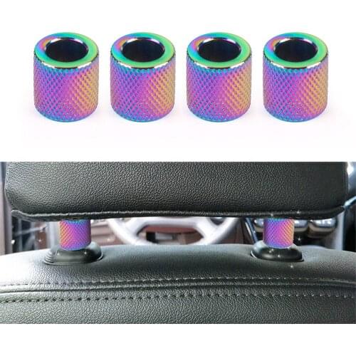 4Pcs Car Headrest Head Rest Collars Rings Decor Bling Bling Crystal For Car SUV Truck Interior Decoration