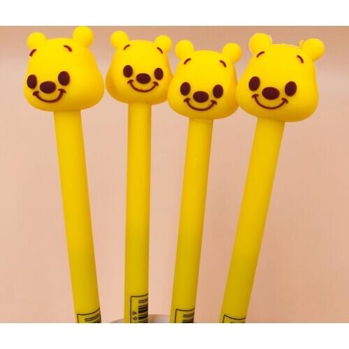 40 pcs/lot Kawaii Yellow Bear Gel Pen Cute 0.5 mm black ink Signature Pens School Office writing Supplies Promotional Gift