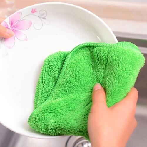 5Pcs Microfiber Dishwashing Cloth Non-oily Dish Towel, Scouring Pad, Cleaning Cloth, Kitchen Supplies Wholesale