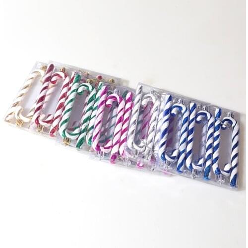 6pcs Navidad 2021 Christmas Candy Crutch Pendant Christmas Decorations for Home Christmas Tree Ornament Xmas Gifts New Year 2022