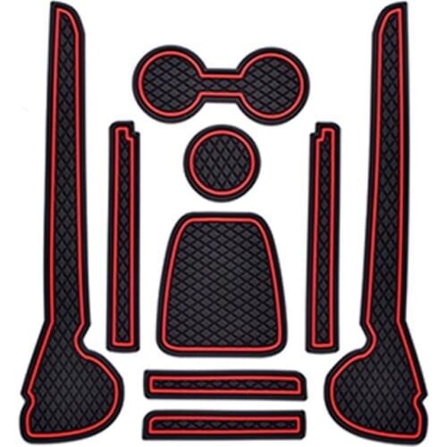 9pcs Slot Mats Pads Car-styling Stickers For Volkswagen VW Polo MK5 6R For VW Polo 2011-2017 2018 Door Groove Mat Cup Anti Slip