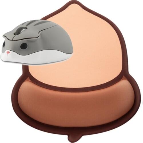 Wireless 2.4G Mouse Cute Hamster Cartoon Creative Mause Ergonomic Mini Optical Gift Mice With Pine Nut Mouse Pad For PC Laptop