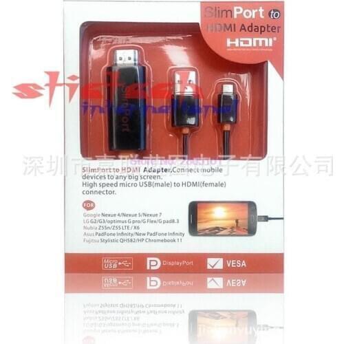 By dhl or ems 20 packs SlimPort MyDP To HDMI HDTV 4K Adapter Connector For Google Nexus 4 5 7/ For LG G2 G3