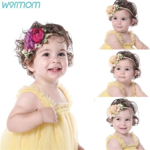 Warmom European And American Simulation Flower Childrens Hair Band High Stretch Nylon Baby Cute Soft Baby Hair Accessories