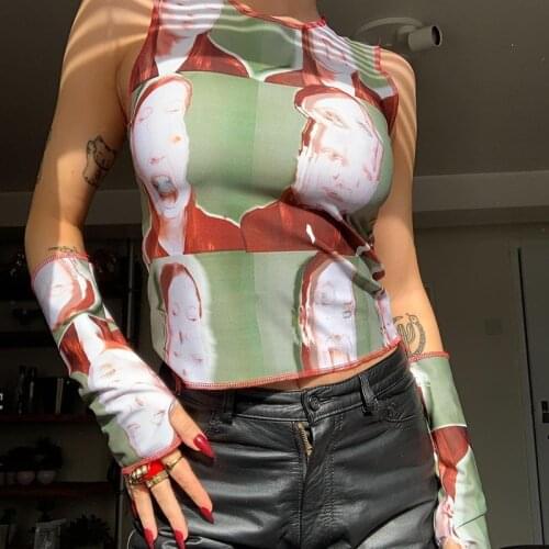 Gothic fashion y2k punk sleeveless T-shirt female retro casual girls tops corset o-neck basic tank-top vintage summer streetwear