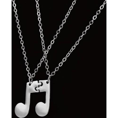 Hot sale new European and American clavicle chain two pairs short couple music necklace