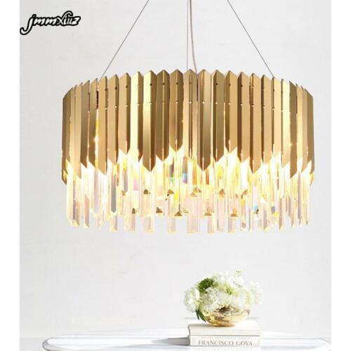 Jmmxiuz Luxury design crystal chandelier modern living room lights AC110V 240V chandelier LED dining room lamp