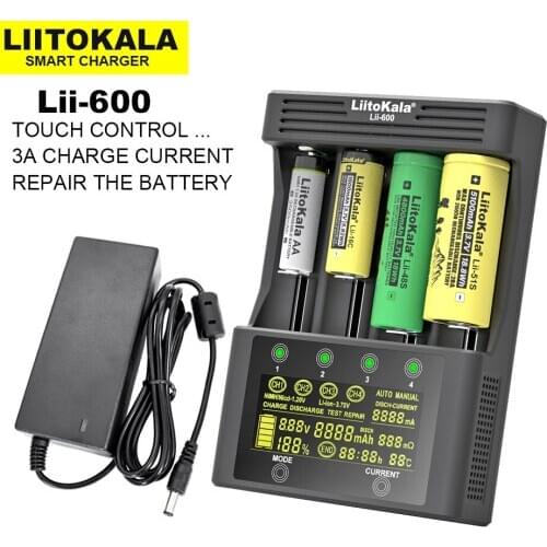LiitoKala-Lii-600 battery charger for Li-ion 3.7V and NiMH 1.2V battery, suitable for 18650 26650 21700 26700 AA AAA and others