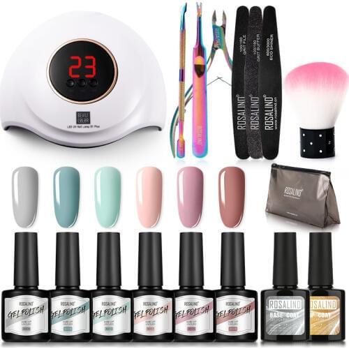 ROSALIND Manicure Set UV LED Lamp For Nails Gel Nail Polish Set Kit Acrylic Nail Kit For Nail Art Dryer Machine Manicure Tools