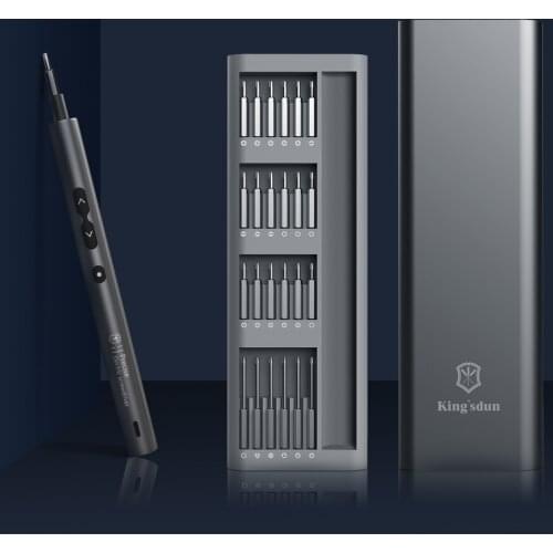 Electrical Precision Screwdriver Kit 62pcs Electric Screwdriver Set Gear Torque LED Light Power Tool Magnetic Aluminum Case Box