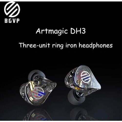 Bgvp DH3 MMCX Connector In Ear Monitors HIFI Earphone Hi-res Triple Driver Earphone