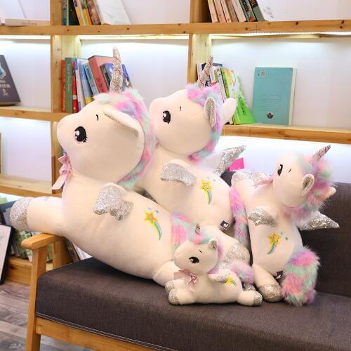 New 65/80cm unicorn doll plush toy one-horned horse doll baby toys to send children birthday gifts Christmas gifts upscale gifts