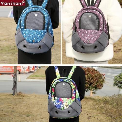 New Pet Carrier Backpack Breathable Mesh Dog Bag Carrier Double Shoulder Dogs Bag Carrying Travel Dog Backpack for Girls Women