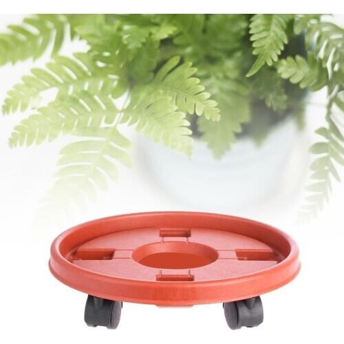 Flower Pot Bottom Stand Trolley Movable Tray Plant Saucer with Wheels Garden Supplies