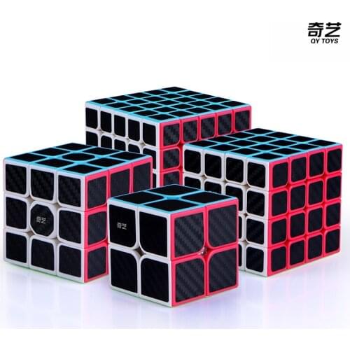 Qiyi Carbon Fiber Cube Magic 2x2x2 3x3x3 Speed Cube 4x4x4 5x5x5 Skew SQ-1 Pyramid Cube X-CUBE Leaf Puzzle Neo Cubo Magico