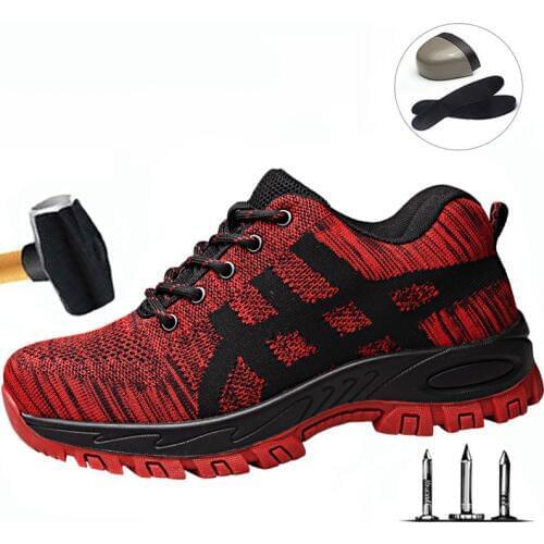 Labor Insurance Shoes Mens Breathable Anti-Mite Work Safety Shoes Steel Toe Caps Anti-Smashing Puncture Wear Safety Shoes Men