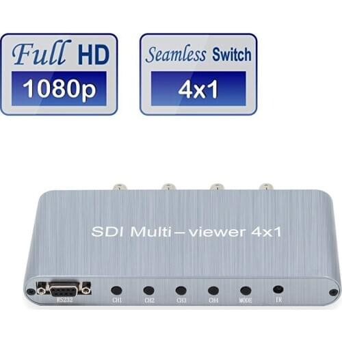1080P 4x1 SDI Multi-viewer splitter 4X1 with remote(4 SDI in to 1 HDMI out) for camera display