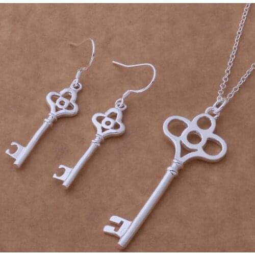 AS251 Hot sterling Jewelry Sets Earring 257 + Necklace 252 /ajzajbga aqmajhta silver color