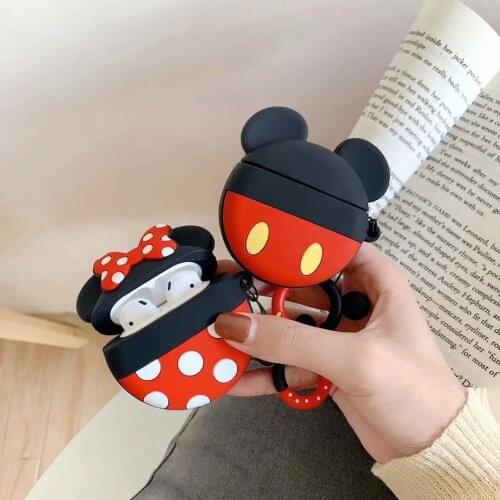 Disney Mickey Mouse Winnie The Pooh AirPods 1/2 Silicone Anti-drop Cartoon Kawaii Bluetooth Earphone Airpods Case Cute Gifts