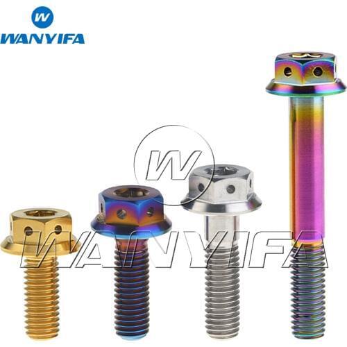 Wanyifa Titanium Bolts M8x 20 25 30 35 40 45 55mm Inner and outer hexagon Flange Head Screw for Motorcycle Bicycle Bolt