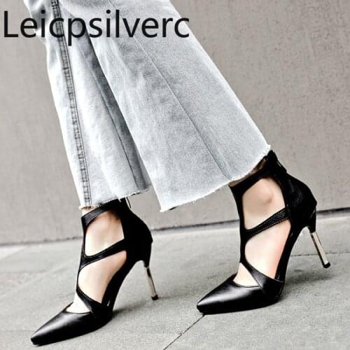 Pumps Spring and autumn new style Pointed Shallow mouth zipper Flower color Fine heel High heel Womens shoe plus size 32-48