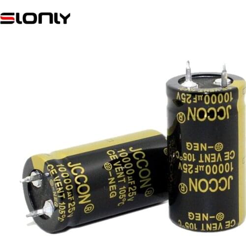 2pcs-6pcs 10000uF 25V 22x30mm 10000uF 25V 22x40mm JCCON Horn Black Gold Audio Amplifier Filter Aluminum Electrolytic Capacitors