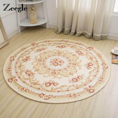 Zeegle Nordic Round Carpets For Living Room Computer Chair Floor Mat Area Rug Children Bedroom Play Tent Carpet