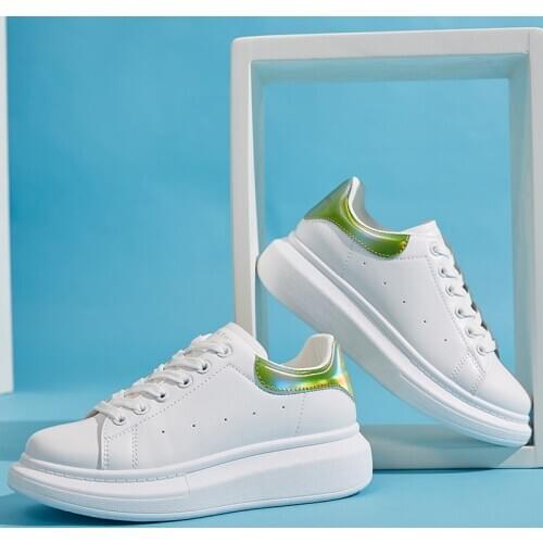 BALENC women casual shoes fashion 2020 womens sneakers spring autumn flats Sport running Shoes PU Leather White Chunky Sneakers