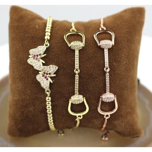 10pcs/lot Handmade cz asjustable bracelet, colorful cz charm connector jewelry wholesale,cheap handmade fashion bracelets