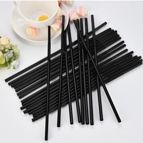 100Pcs 260mm/256mm/210mm Straw Black Long Flexible Barware Drinking Straws Wedding Party DIY Tea Coffee Tools