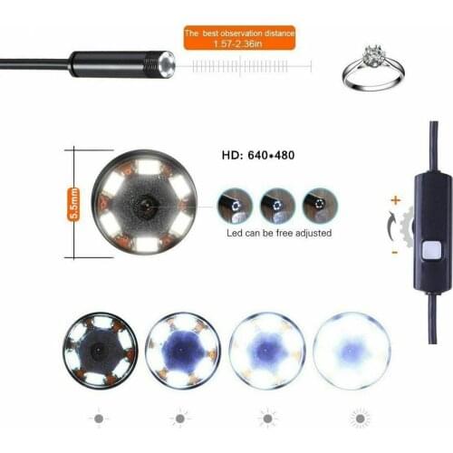 3 in 1 USB Inspection Camera Mini Android Endoscope Camera Waterproof 6 LED USB Borescope Inspection Camera 8mm 10m