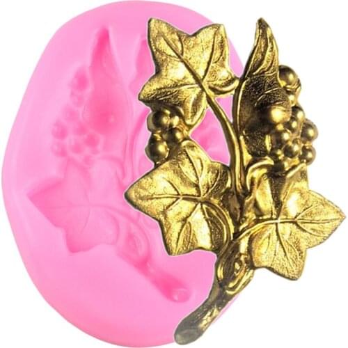 3D Vintage Grape Leaves Relief Silicone Mold Cupcake Topper Fondant Cake Decorating Tools Candy Clay Chocolate Gumpaste Moulds