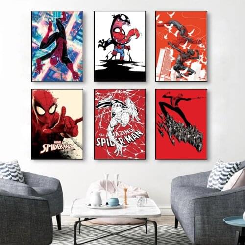 5D Diamond Painting Marvel Avengers Cartoon Superhero Spiderman Full Drill Square Diamond Embroidery Diamond Mosaic Home Decor
