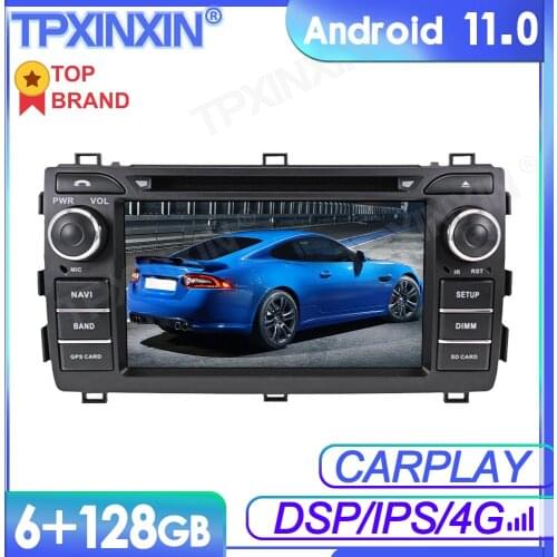 6+128GB Android 11 For Toyota Auris 2013-2015 Car Multimedia Player GPS Navi Audio Stereo Screen DVD Head Unit Tape Recorder