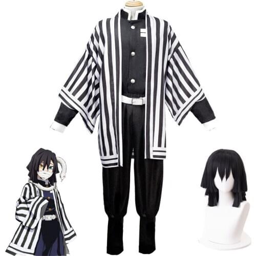 Anime Demon Slayer Kimetsu No Yaiba Iguro Obanai Cosplay Wigs Costumes White Snake Props Men Women Halloween Christmas