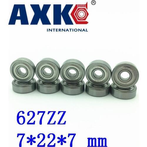 Axk 10pcs Free Shipping Miniature Deep Groove Ball Bearing 627zz 7*22*7 Mm