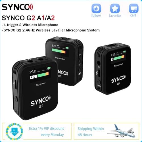 SYNCO G2 G2A1 G2A2 Wireless Lavalier Microphone System For Smartphone Laptop DSLR Tablet Camcorder Recorder pk comica
