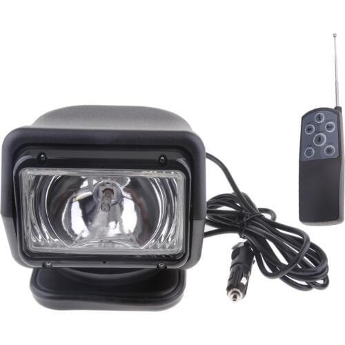 Wireless Remote Control Rotating 35W Xenon HID Search Work Light Black Shell 4200LM 6000K 12V