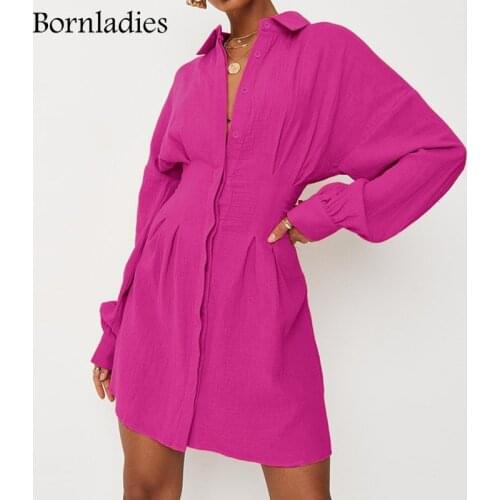 Модные платья-рубашки Bornladies China At AliExpress